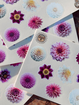 Dahlia Sticker sheet - Favourites - Waterproof vinyl