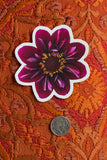 NEW Dahlia Sticker Large - Everbloom Dark Collerette - Waterproof vinyl