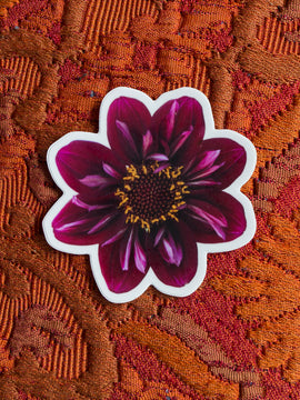 NEW Dahlia Sticker Medium - Everbloom Dark Collerette - Waterproof vinyl