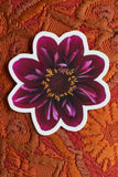 NEW Dahlia Sticker Large - Everbloom Dark Collerette - Waterproof vinyl