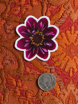 NEW Dahlia Sticker Medium - Everbloom Dark Collerette - Waterproof vinyl