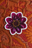 NEW Dahlia Sticker Medium - Everbloom Dark Collerette - Waterproof vinyl