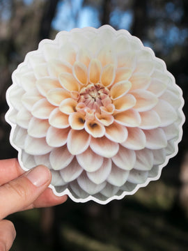 Dahlia Sticker Large - Everbloom Golden Orb - Matte waterproof vinyl