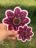 NEW Dahlia Sticker Medium - Everbloom Dark Collerette - Waterproof vinyl