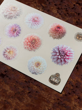 Dahlia Sticker sheet - Decorative - Waterproof vinyl