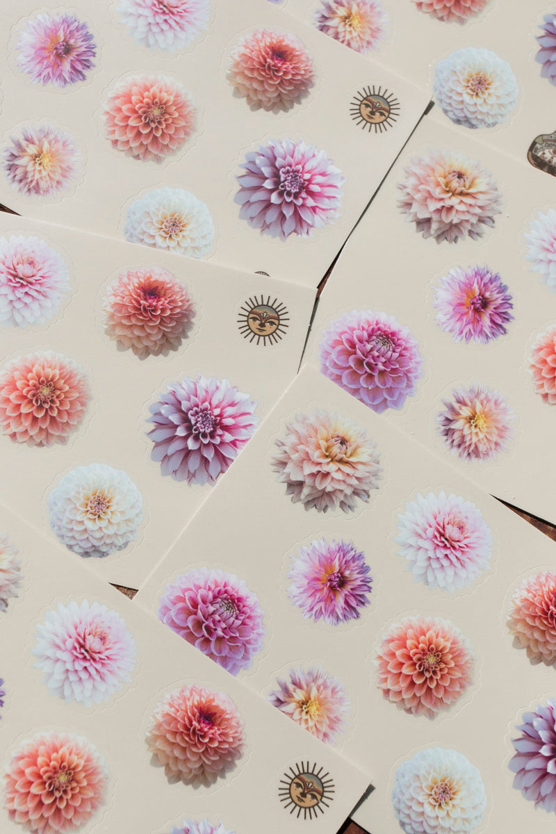 Dahlia Sticker sheet - Decorative - Waterproof vinyl – New View Farmers